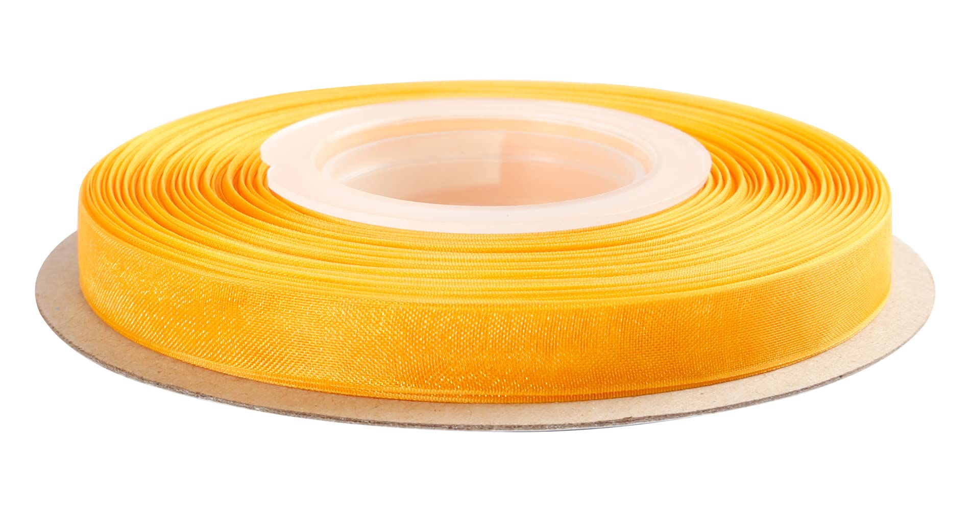 Joycrosso 9mm Yellow Gold Shimmer Sheer Organza Ribbon Sheer Chiffon Ribbon 45 Meters-Roll Multiple Colors Available for Gift Wrapping Wedding Events Christmas Décor