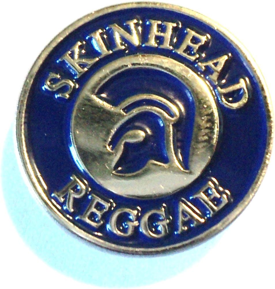 Skinhead Reggae Trojan Helmet Blue MOD Scooter Metal Enamel Badge