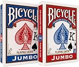 Bicycle Jumbo Standard Playing Cards Two Decks Red Blue Air Cushion Finish view 1