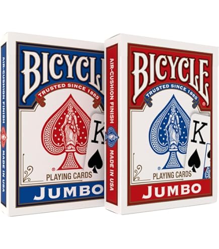 Amazon.com: Bicycle Jumbo Index Playing Cards , 2 Pack Large Print