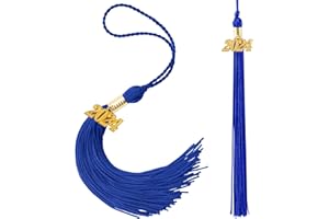 CYTOKIO 2024 Tassel, 2024 Graduation Tassel, 2024 Tassel Graduation, 2 Pcs 2024 Graduation Cap Tassel with 2024 Year Gold Charm 2024 Graduation Hat Tassel for Graduation Party Ceremonies Decoration, Blue