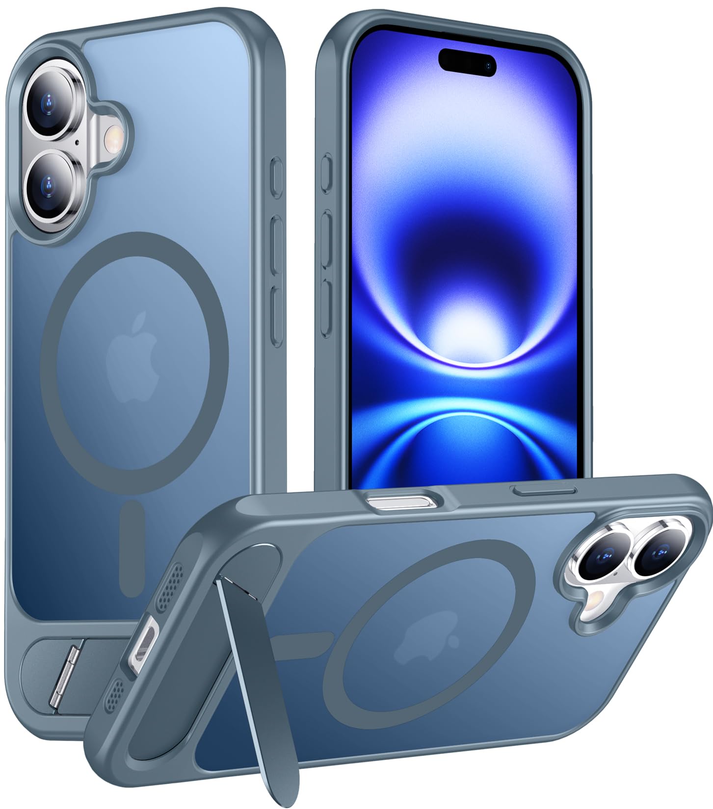 Photo 1 of Temdan Magnetic Compatible with iPhone 16 Case, [Built-in Invisible Kickstand][Compatible with Mag Safe][Military Grade Shockproof] Slim Translucent Matte Phone Case for iPhone 16 6.1"