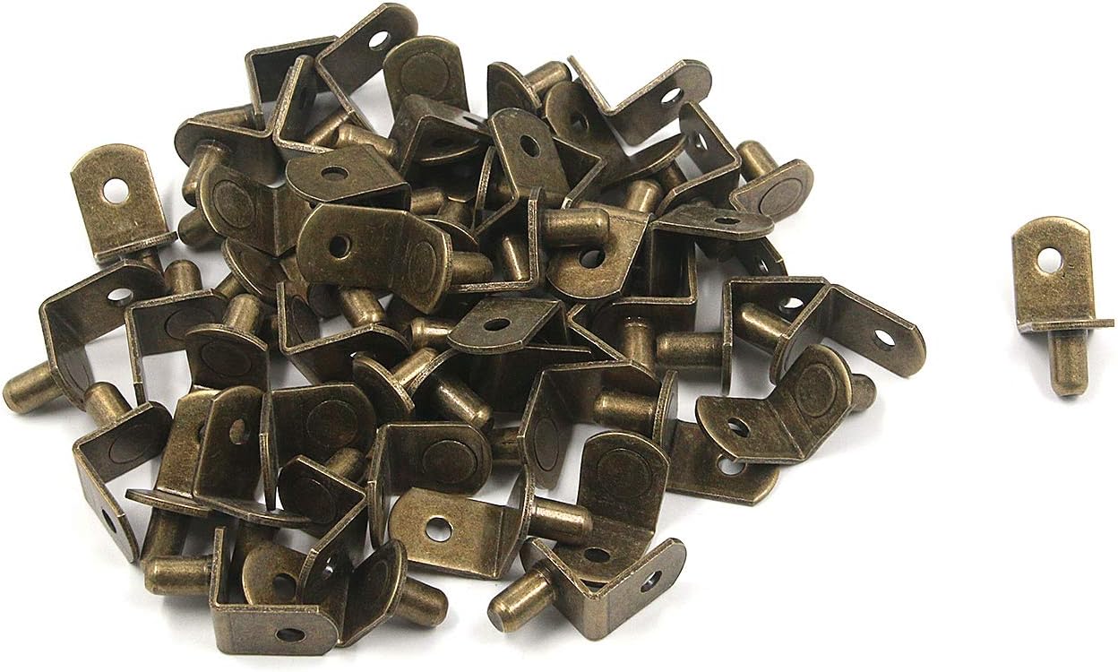 Tulead 50PCS Bronze Metal Shelf Support Brackets Pegs