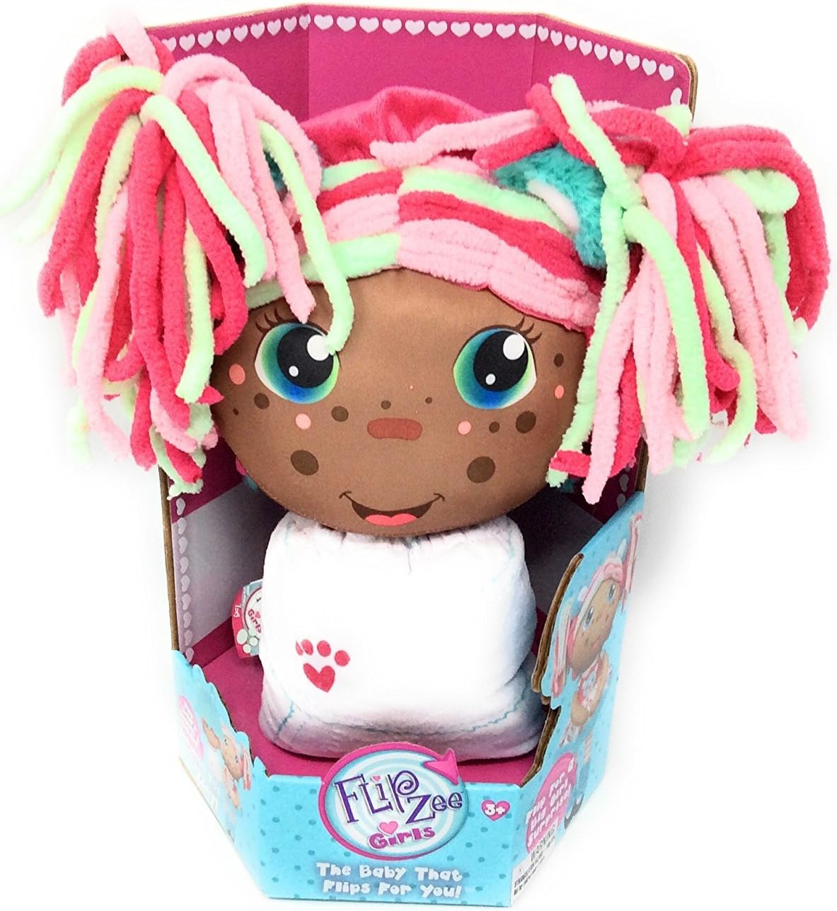 Flip Zee Girls African American Zoey Sweet and Cuddly 2-in-1 Plush Doll