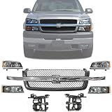 Amazon Com Vipmotoz Headlight Bumper Lamp 1 Piece Conversion For 03 06 Chevy Avalanche Silverado 1500 2500 3500 Metallic Chrome Housing Driver And Passenger Side Automotive