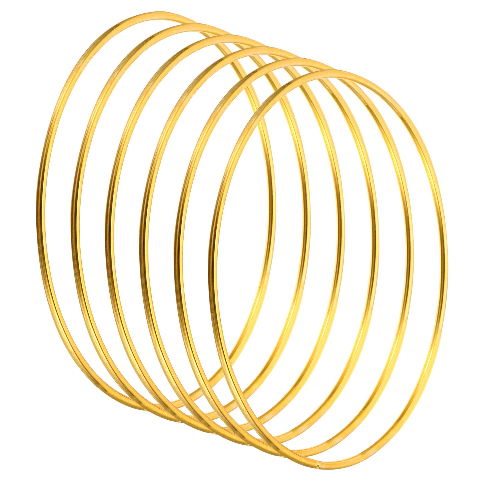 PATIKIL 4.7 Inch Dream Catcher Rings, 6 Pcs Metal Macrame Wreath Floral Round Ring Hoop for Christmas Decor Home Car DIY Craft Wedding Wall Hanging Decorations, Gold — image 1