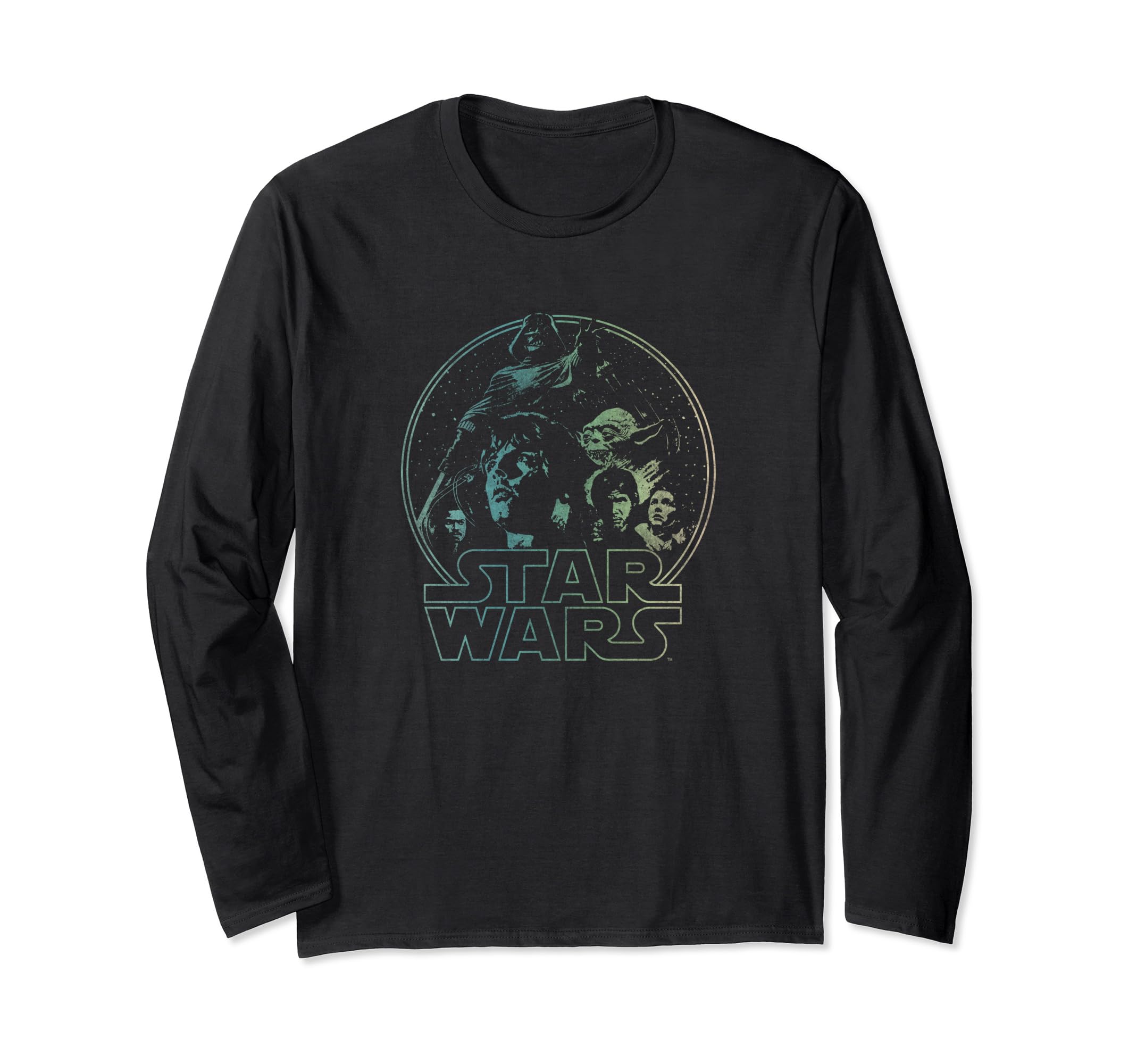 Star Wars Luke Skywalker & Cast Neon Star Wars Logo Long Sleeve T-Shirt