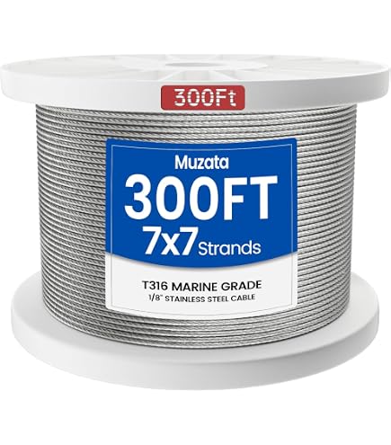 Muzata 80 Pack 1/8 Invisible Cable Railing Kit Hardware Swage Lag Screw Hidden for 4x4 6x6 8x8 Wood Posts T316 Stainless Steel Deck Cable Railing System 40 Pairs CR73