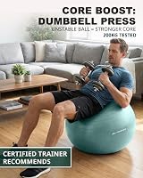 Trideer Professional Exercise Ball Anti-Burst Gym Ball 200kg Pump Included view 4