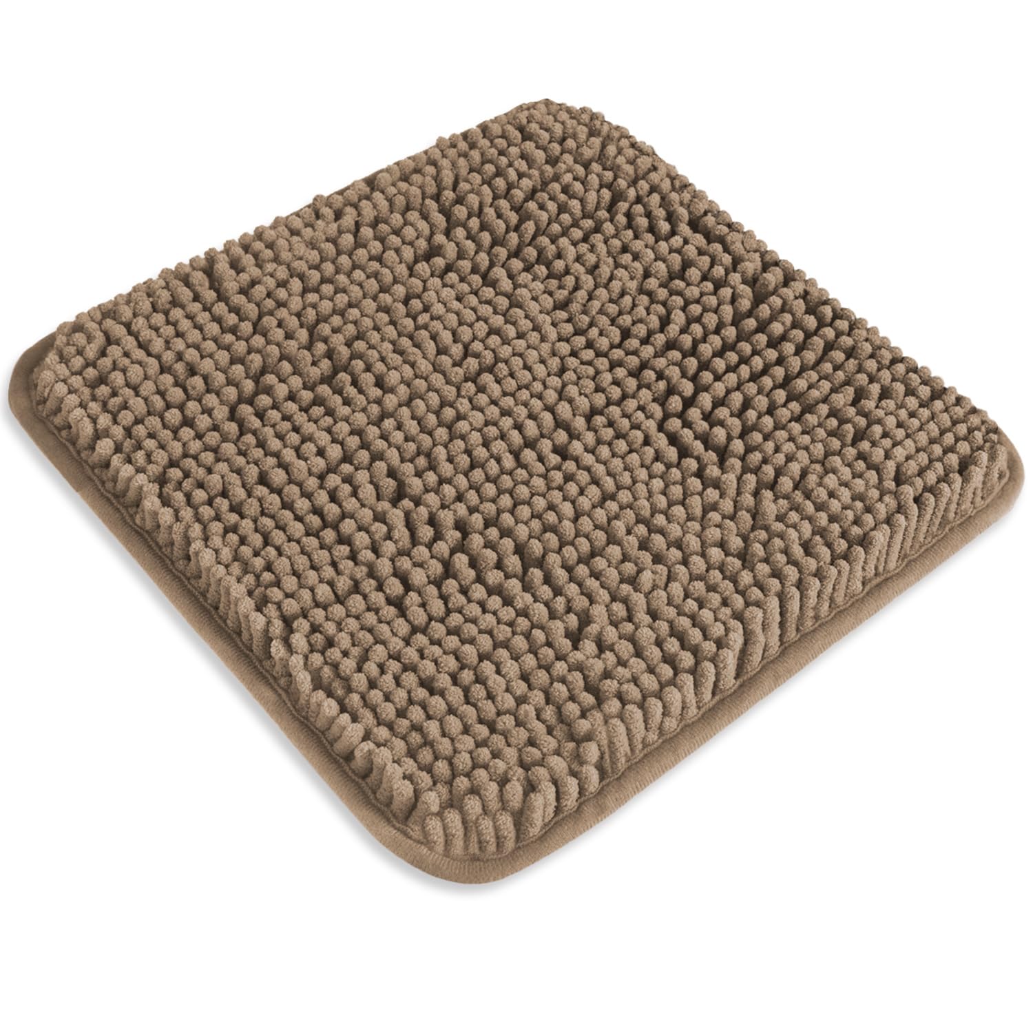Photo 1 of PureSwan Small Bathroom Rug 12"x12" – Washable and Absorbent Bath Mat, Non Slip, Thick Soft Chenille Bath Rugs for Bathroom, Shower, Sink(Taupe)