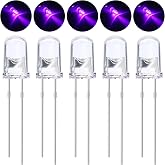EBOOT 100 Pcs Clear Light Emitting Diodes Bulbs LED Lamp,5mm,Purple | Light Emitting Design for Arduino Projects, Circuit Boards, Electronics Experiments, DIY Indicator Lights, Breadboard Use