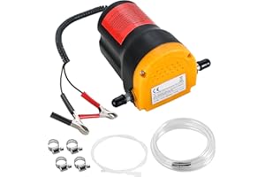 NYXOVA Oil Change Pump Extractor, 60W 12V Oil Diesel Fluid Pump Extractor Scavenge Suction Transfer Pump with Hose, Pump Oil Quick Changer for Boat, Car, Speedboat, Motorcycle (Yellow)