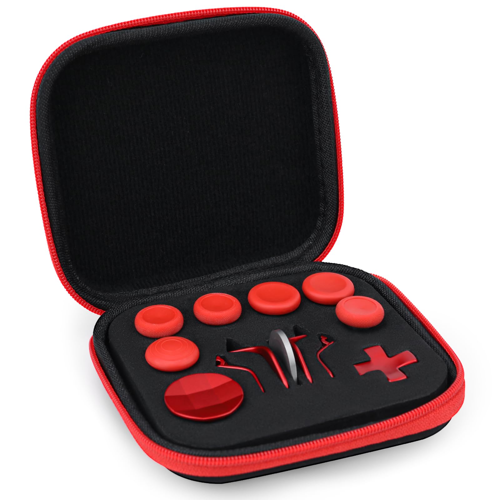 Elite Series 2 Controller Accessories, 13 in 1 Metal Thumbsticks for Xbox One Elite Series 2, Gaming Accessory Replacement Parts Compatible with Xbox Elite Wireless Controller Series 2 Core(Red)