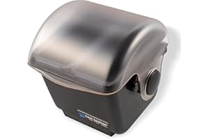 San Jamar Mini Dome Condiment Bar 2 Compartnment with Dome Lid for Kitchen, Bar, And Restaurants, Plastic, 1 Quart, Black