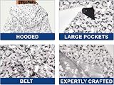 RONGTAI Women's Plush Fleece Hooded Robe Thick Nightgown Leopard Medium view 5