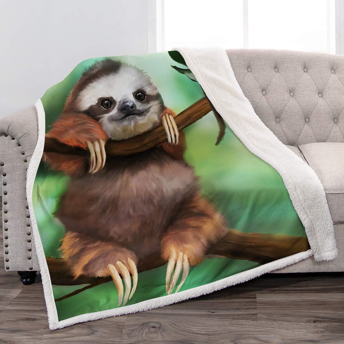 Jekeno Sloth Throw Blanket Soft Comfort Cozy Bed Couch