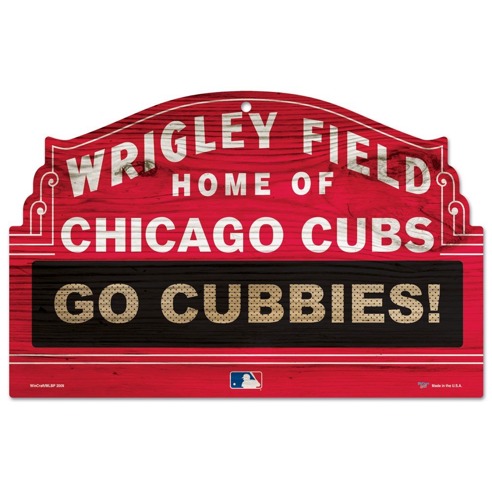 WinCraft MLB Chicago Cubs 69578091 Wood Sign 11 x 17 Black