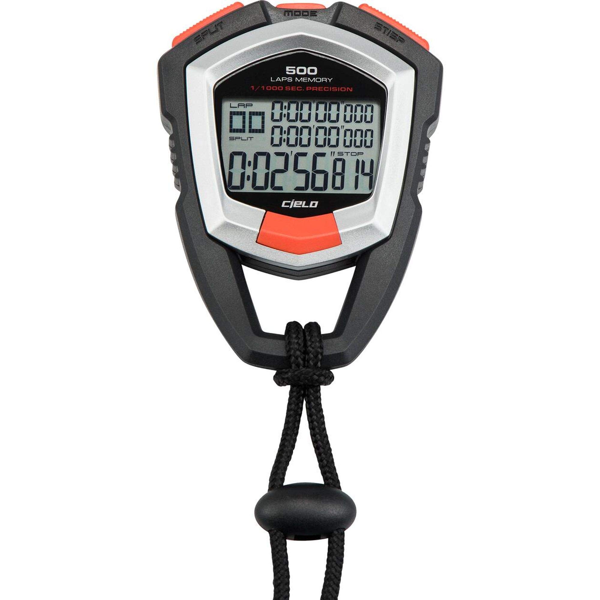 KASPER & RICHTER Stopwatch, Synthetic, Black, Standard Size