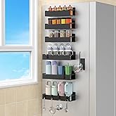 HuggieGems Magnetic Water Bottle Holder for Refrigerator, Cup Holder Organizer for Stanley and Tumbler for Kitchen, 6 Pack, Black