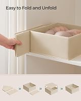 SONGMICS Drawer Organisers Set of 12 Foldable Fabric Storage Boxes view 6