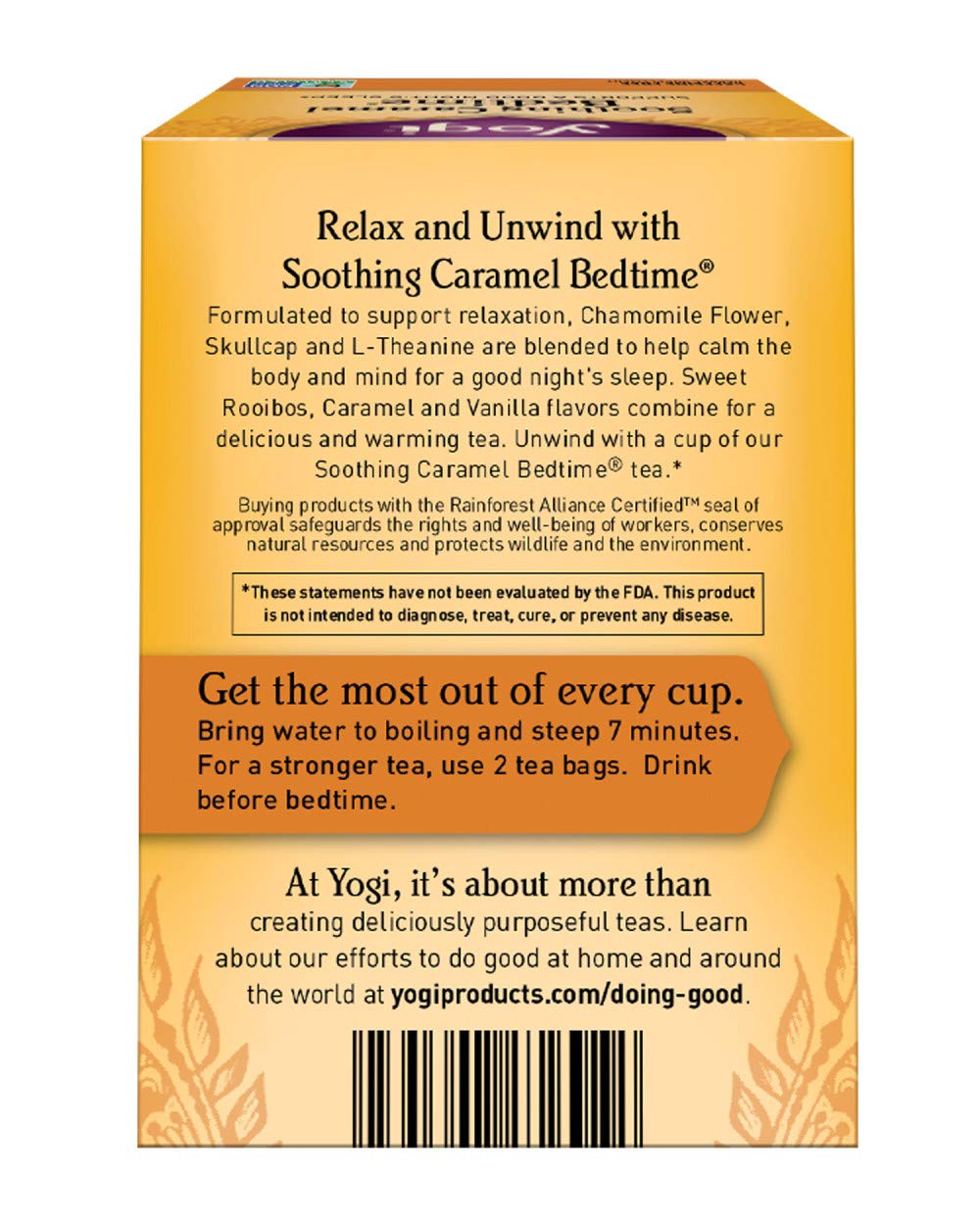 Yogi Tea, Soothing Caramel Bedtime, 16 Count : Grocery Tea Sampler : Grocery & Gourmet Food