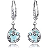Filigree Leverback Earrings for Women Fashion Sterling Silver Dangle Drop Earrings Hypoallergenic Jewelry