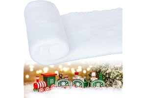 Hifunwu 1 Pack Christmas Snow Blanket for Christmas Decorations, Under The Christmas Tree-Thick White Soft and Fake Snow Cover for Holiday Decor and Winter Displays (8x3 ft)