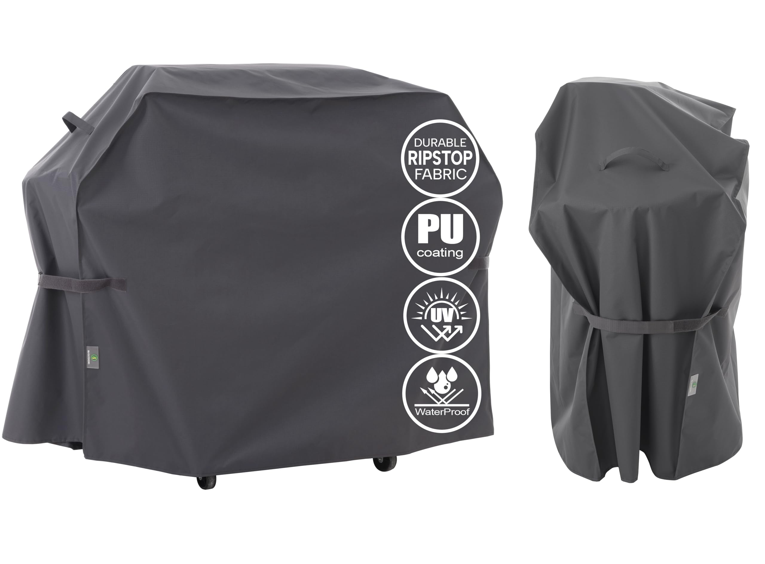 F&J Outdoors BBQ Cover 100% Waterproof High Density Fabric Large Barbecue Grill Cover With Windproof Fixing Design Tear and Cut Resistant Anti-UV,Grey 160cmx68.6cmx119.4cm (63"Wx27"Dx47"H)