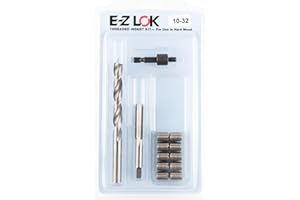 E-Z LOK Threaded Insert Installation Repair Tool Kit for Hard Wood - Includes Stainless Steel Thread Inserts, Drill, Tap, and Drive-Tool 10-32 (EZ-T400-332-CR)
