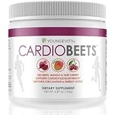 Youngevity CardioBeets Organic Beet Nitric Oxide Support Powder Blend, 195g | Organic red beets, L-arginine, L-citrulline, VitaKelp, mango and sweet cherry, nitric oxide, circulation, endurance support