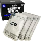 4 Pack Moisture Absorber Refill Bags, Unscented and Fragrance-Free Pellet | Packs, Dehumidifier Refills for Buckets, Ideal for Eliminating Odors and Damp Air in Basement, Closet, Home, RV, and Boating