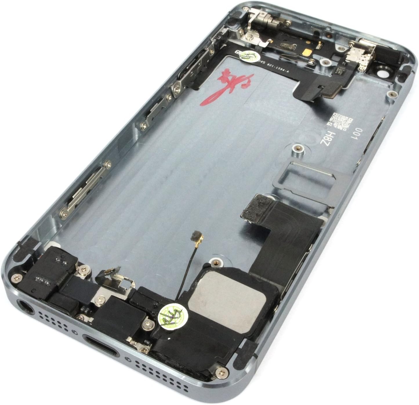 Preassembled Mid Middle Frame Bezel Complete Back Cover Full Metal Housing Assembly Battery Door Rear Case Replacement Spare Parts For iphone 5s (Gray)