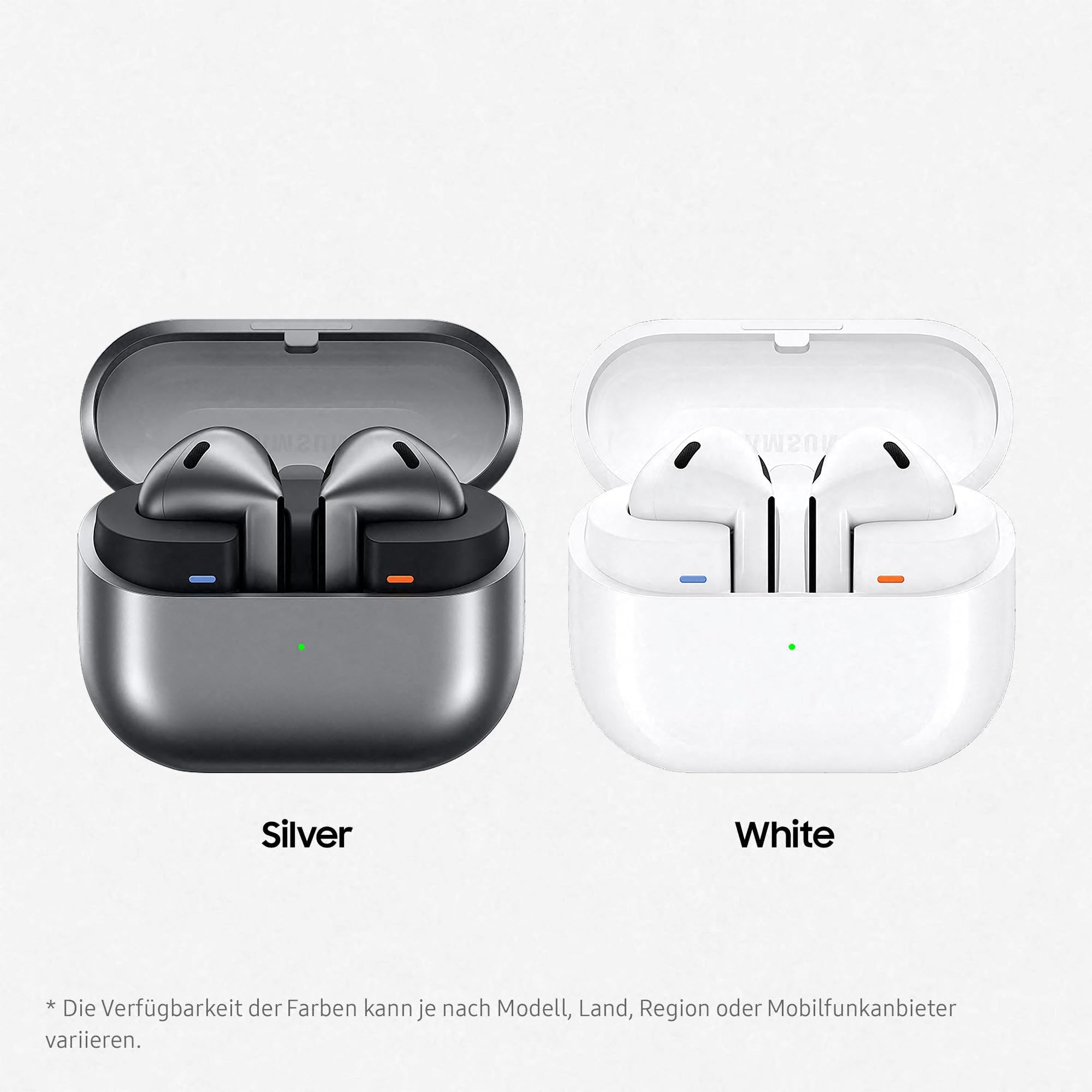Samsung Galaxy Buds3 Kabellose Bluetooth-Kopfhörer, Active Noise Cancelling (ANC), Adaptive Geräuschunterdrückung, In-Ear-Kopfhörer mit 360 Audio, Silver, Inkl. Anymode Clear Case 2