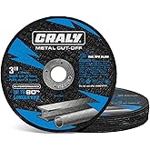 CRALY 3 Inch Cut-Off Wheels for Cutting Metal &amp; Stainless Steel, Professional Grade Ultra Thin Metal Cutting Disc for Angle Grinder &amp; Die Grinder, 3/8 in Arbor, 10-Pack(30107601-10)
