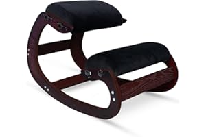 Ecordesk Ergonomic Kneeling Chair - Natural Latex Foam - Posture Chair for Desk with Adjustable Seat & Knee Pad, Rocking Knee Chair for Upright Posture (Walnut)