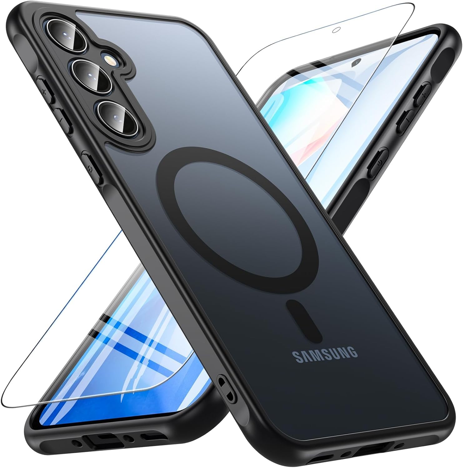 Zhendecase for Galaxy A35 5G Phone Case, Samsung A35 5G Case Compatible with Magsafe with Screen Protector,[Anti -Fingerprint] Magnetic Shockproof Samsung Galaxy A35 Case Cover for Samsung Galaxy A35