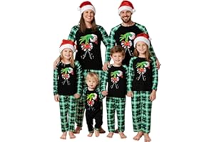 Manooby Christmas Family Pajamas Matching Set, Xmas PJs Matching Set for Family Couple Pyjama de Noel