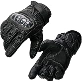Milwaukee Leather SH298 Men's Black Perforated Leather Racing Motorcycle Gloves w/Padded Fingers