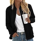 CRAZY GRID Women's Zip Up Jacket Casual Long Sleeve Sweatshirts Fall Coat Outerwear Windbreaker with Pockets S-XXL