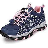 UOVO Girls Boys Hiking Shoes Boys Girls Waterproof Sneakers Kids Running Tennis Outdoor Shoes Non-Slip Lightweight