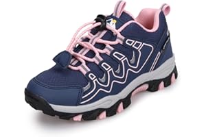 UOVO Girls Boys Hiking Shoes Boys Girls Waterproof Sneakers Kids Running Tennis Outdoor Shoes Non-Slip Lightweight