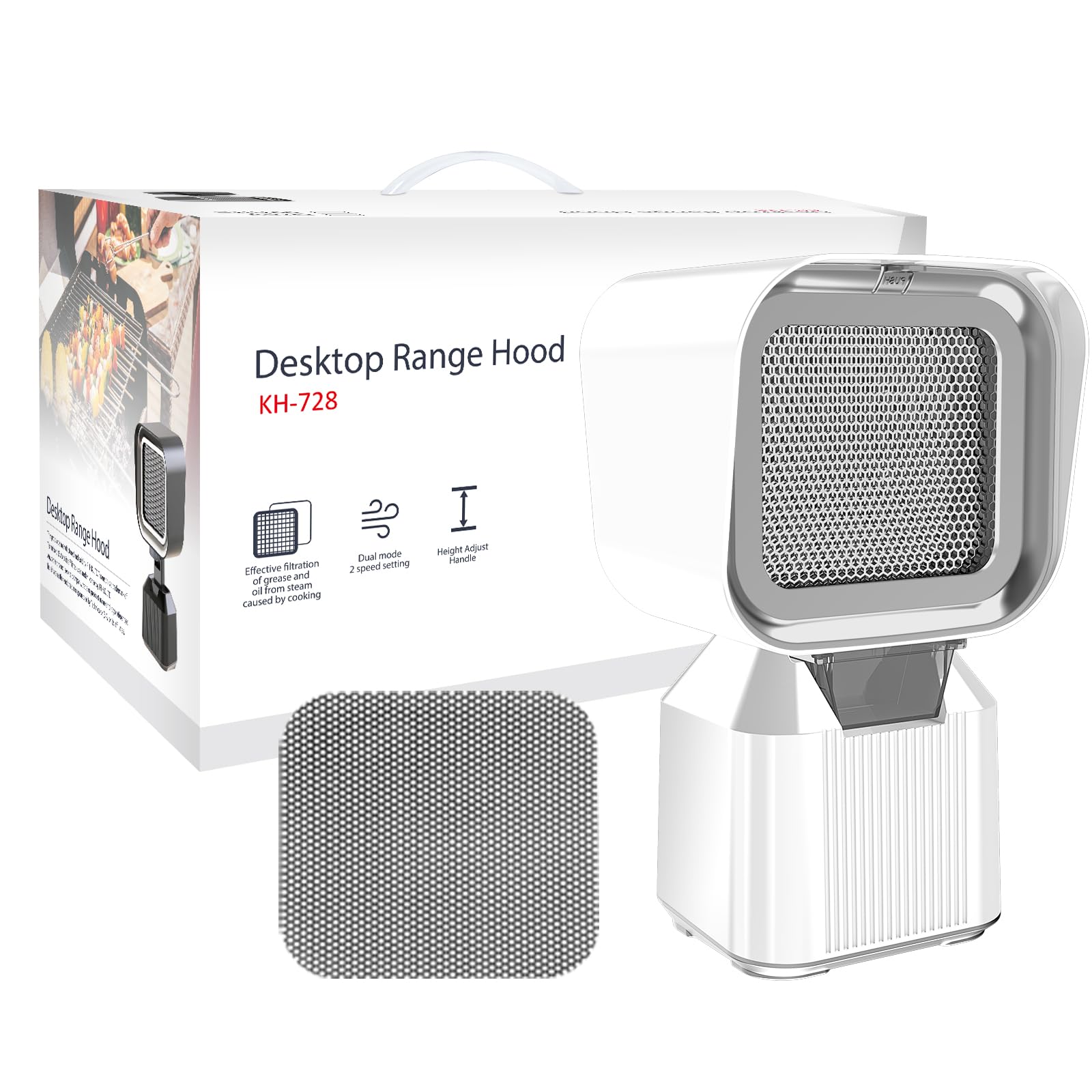 Photo 1 of DRIAC Portable Kitchen Exhaust Fan, Portable Desktop Range Hood Vent for Cooking with 3 Detachable Filters & Adjustable Angle Height for Indoor Bbq, Hot Pot