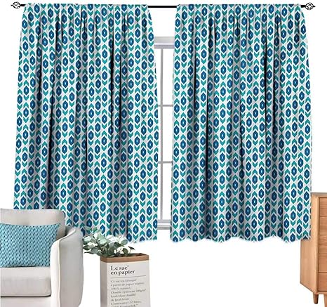 Amazon 暖かなファミリーイカット 遮光カーテン 幾何学模様 矢印柄 エスニックな部族デザイン Uzbek Motifs Surreal Traditional Boho マルチカラー ライトカーテン W63 X L63 カーテン オンライン通販