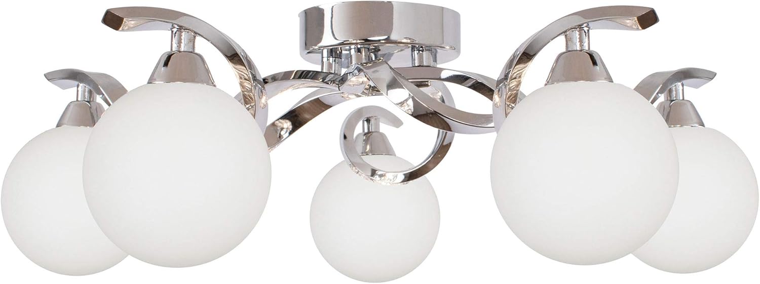 PAGAZZI Bombo 5 Light Semi Flush Ceiling Light Polished Chrome PAG417