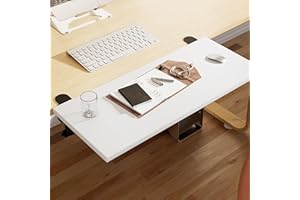 AUTOHJ Desk Extender 24‘’ x 12 Inch Foldable Table Extension Folding Wall Table Keyboard Extender for Desk Clamp-on Shelf for Dorm Bunk, Office, Kitchen Bar, RV Countertop, Laundry Room (White)