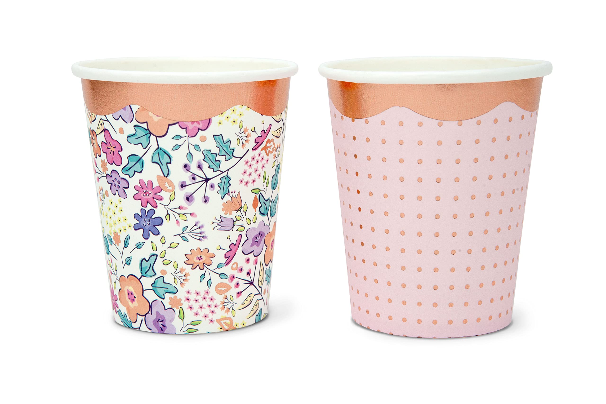 Hatton Gate Meadow Blooms Paper Party Cups Floral Mixed Designs 8 Per Pack
