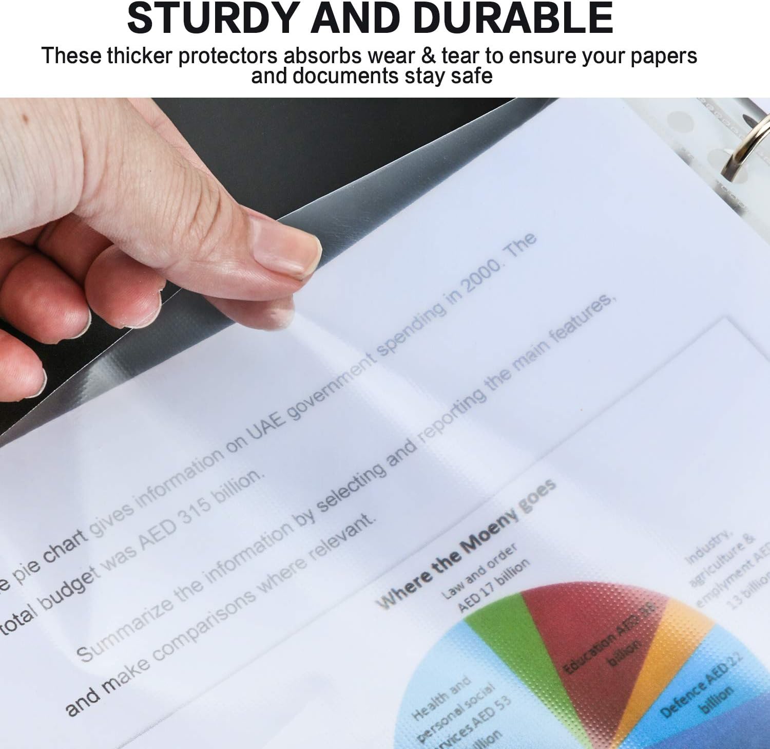 Sheet Protectors, PANDRI 500 Pack Clear Heavy Duty Plastic Page Protectors Sheet Reinforced 11-Hole Fit for 3 Ring Binder Fits Standard 8.5 x 11 Paper, 9.25 x 11.25 Top Loaded, Acid Free : Office Products