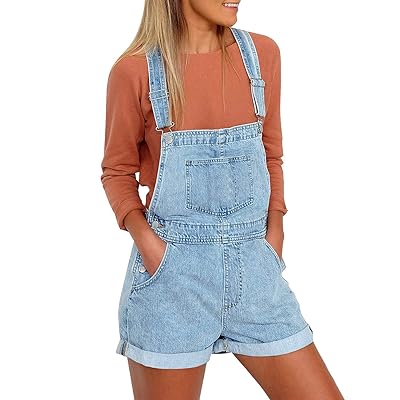 Women's Adjustable Straps Denim Bib Overalls Shorts Bahrain Ubuy