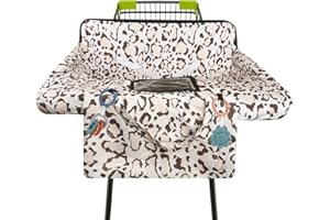 Polovillae Shopping Cart Cover for Baby 2-in-1 High Chair Cover with Safety Harness Multifunctional Grey Pattern Cart Covers for Babies Soft Padded Grocery Cart Cover for Baby Boy Girl