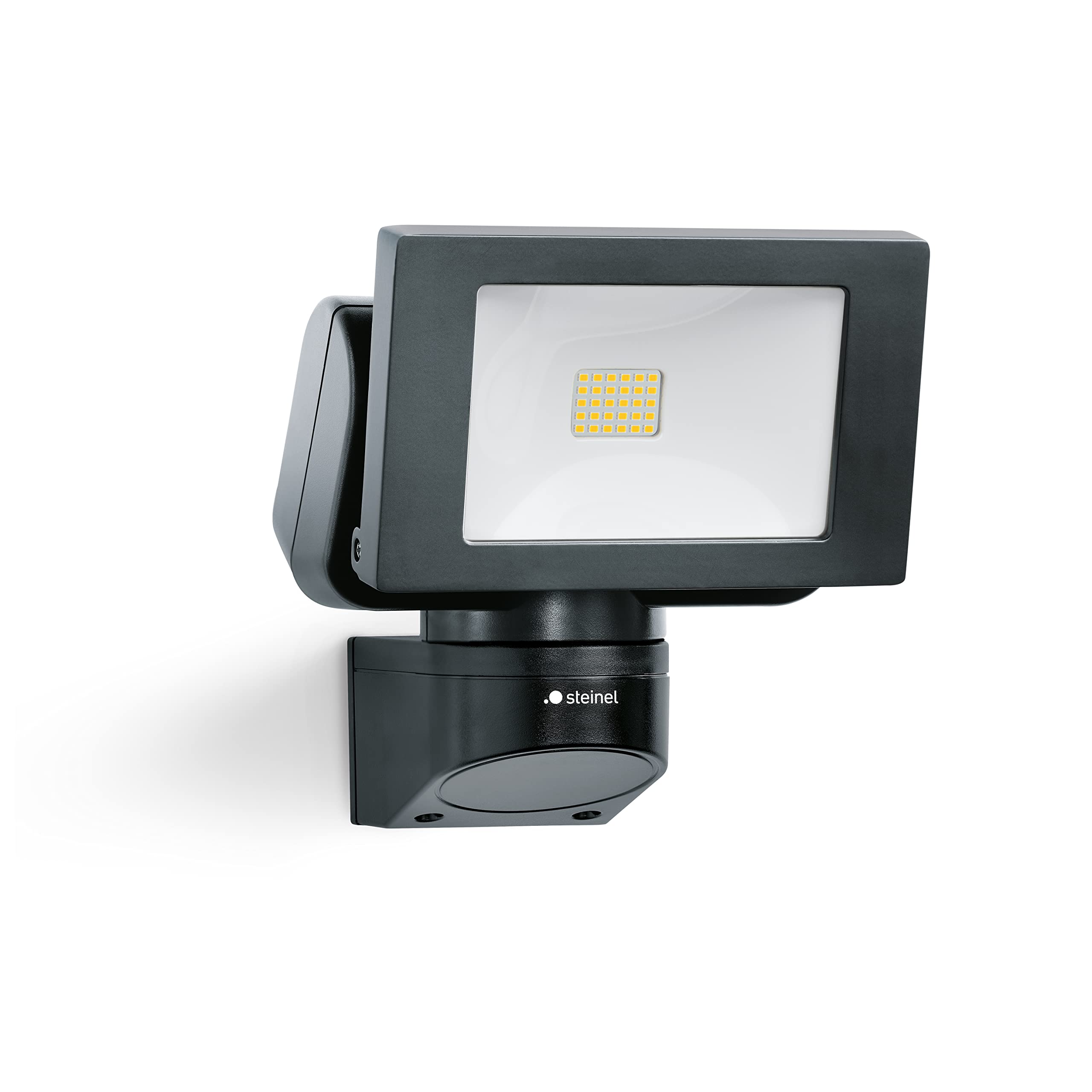 Steinel Spotlight LS 150 black, 14.7 W floodlight, swivelling spot head, neutral white LEDs (4000 K), IP44, aluminium